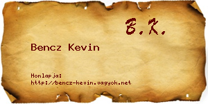 Bencz Kevin névjegykártya